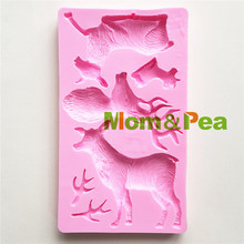 Mom&Pea MPA1756 Deer Shaped Silicone Mold Cake Decoration Fondant Cake 3D Mold Food Grade 2024 - buy cheap