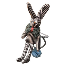 New Striped cloth long ears rabbit elastic hair rope rubber bands hairball glue crown headband children hair accesories scrunchy 2024 - buy cheap
