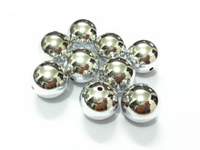 20MM 100pcs/lot  Silvery Acrylic UV  Plated Beads For Chunky Jewelry /Necklace 2024 - buy cheap