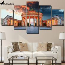 HD print 5 piece canvas painting Germany Berlin Painting Brandenburg Gate prints for living room free shipping XA-2117C 2024 - buy cheap