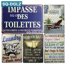 IMPASSE DES TOILETTES-cartel de Metal para decoración del hogar, cartel artístico con placas de pintura, reglas de baño, hojalata, SQ-DGLZ 2024 - compra barato