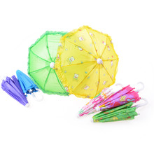 Пластиковый кружевной зонт для куклы 18 дюймов, фантазийный зонтик ручной работы для кукол Барби, аксессуары для игрушечной куклы 2024 - купить недорого