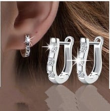 Pendientes de arpa de cristal para mujer, aretes de plata de ley, Circonia cúbica 2024 - compra barato