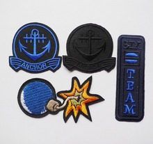 1 Pcs bomb Anchor Team Embroidered Iron On Patches Kids Cute Sewing stickers For Jeans Clothing Adhesive badges Bag Pant Jeans 2024 - buy cheap