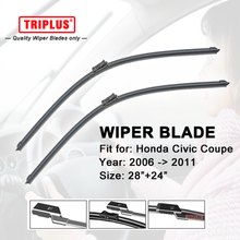 Wiper Blade for Honda Civic Coupe (2006-2011) 1set 28"+24",Flat Aero Beam Windscreen Wipers Frameless Windshield Soft Blades 2024 - buy cheap