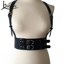2019 New Vintage Punk women Gothic Leather Wide belt Body Bondage Sculpting Harness Waist Belt Straps Suspenders Dress Belt 2024 - buy cheap