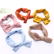 1pcs Knot Bow Nylon Headbands ,Cable Knit Wide Cotton Headwraps Soft Hairwear Christmas Hair Accessories for Girls Kids 2024 - buy cheap
