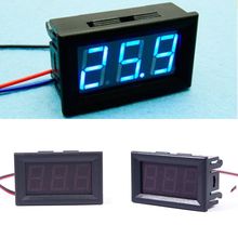 Mini voltímetro digital com tela de led, testador de voltagem, acessório de peças eletrônicas, dc 0-30v 2024 - compre barato