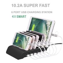 USB Charger Station 6-Port Universal Desktop Docking Station with Detachable Baffles Stand Organizer for iPhone iPad Tablets 2024 - buy cheap