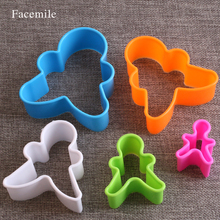 5pcs Multi-shaped Plastic Cookie Cutters Christmas Cake Molds Gingerbread Man Biscuit Cutter Set Assorted Colors 52089 2024 - buy cheap