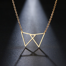 Ожерелье DOTIFI из нержавеющей стали для женщин, простой треугольник золотистого и серебристого цвета, ожерелье с подвеской для помолвки 2024 - купить недорого