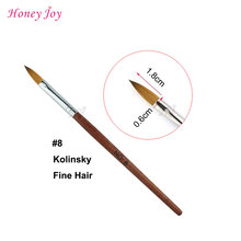 Fine Hair SIZE no.8 Kolinsky Sable Acrylic Nail Art Brush UV Gel Builder Carving Pen Brush Liquid Powder DIY Beauty Nail Drawing 2024 - buy cheap