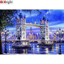 Kit de pintura de paisagem ponto cruz 3d, faça você mesmo, ponto cruz, bordado, mosaico de diamante, decoração de londres, ponte xy1 2024 - compre barato