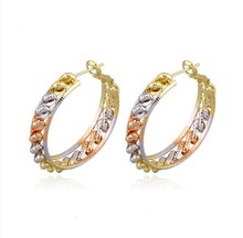 MxGxFam Fancy Multicolor Earrings Jewelry Women (white gold+rose gold+14 K) for Free Shipping 2024 - buy cheap