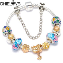 CHIELOYS Silver Plated Female Fashion Bracelet With Flower Pendant Charms Brand Bracelets for girls Best Gift 2024 - buy cheap