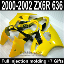 Kit de carenado amarillo para motocicleta Kawasaki, juego de carenados para moto Kawasaki ZX-6R 2000 2002 2001 (traje de 100%) zx6r 00 01 02 S39 2024 - compra barato