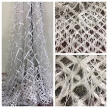 embroidery lace for bridal dress David-9101 top grade tulle lace African French net lace fabric with feather 2024 - buy cheap