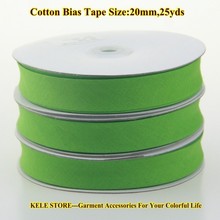 Free shipping 100% Cotton Bias tape,bias binding tape size: 20mm,width:3/4",2cm,25yds/lot apple green /fresh green emerald green 2024 - buy cheap