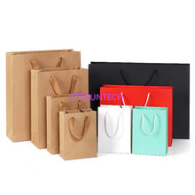 100pcs/lot 10 Size 5 Colors kraft paper bag with handle Wedding Party Favor Paper Gift Bags Factory wholesale 2024 - buy cheap