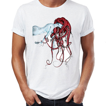 Camiseta masculina de verão, camiseta com estampa r'lyeh park the chamada do cthulhu terror, dia das bruxas, design incrível, artístico, camisetas, harajuku 2024 - compre barato