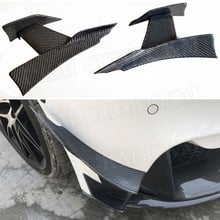 6PCS/Set Front Bumper Side Fins Splitters Spoiler for BMW F80 M3 F82 F83 M4 2014 - 2017 Carbon Fiber Trunk Trim Decoration 2024 - buy cheap