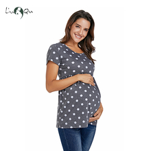 Одежда для беременных, блузки с короткими рукавами, футболки, платья, женская одежда с рюшами по бокам, с круглым вырезом, блузки для беременных, женская одежда для беременных 2024 - купить недорого