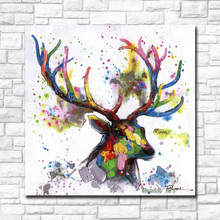 Fashion Pop Art handpainted Oil Painting Wall Art Picture handmade Deer Head Animal Canvas Painting For Living Room Home Decor 2024 - buy cheap