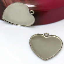 20pcs 25mm Heart Inner Size Stainless Steel Material Simple Style Cabochon Base Cameo Setting Charms Pendant Tray Accessories 2024 - buy cheap