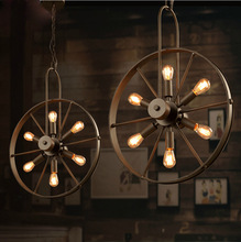 Lustre loft industrial com lâmpada de ferro, café, restaurante, personalidade, estilo retrô americano 2024 - compre barato