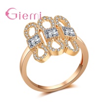 Elegant Top Quality Hot Sale Inlay Rhinestone Crystal Design Delicate Gold Ring For Women Best Birthday Jewelry Gift 2024 - buy cheap