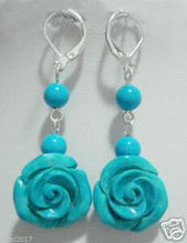 FREE SHIPPINGBeautiful!Turkey Turquoise Flower Earring /Silver 2024 - buy cheap