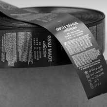 Rollo de cinta negra para el cuidado de la ropa, etiqueta de satén lavable, etiquetas de tamaño, diseño por encargo, envío gratis, 1000 Uds. 2024 - compra barato