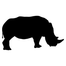 17.1*9.6CM Rhino Rhinoceros Cute Large Animal Car Styling Vinyl Car Sticker And Decal Black/Silver S1-2669 2024 - buy cheap