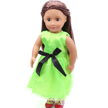 Boneca roupas fluorescente verde vestido acessórios de brinquedo caber 18 polegada menina bonecas e 43 cm bebê boneca c106 2024 - compre barato