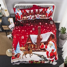 Hot Sale X-mas Christmas Santa Gift Snow Winter Design Twin King Queen Full Double Pillowcase Duvet Cover Set Bedding Set 2024 - buy cheap