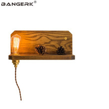 Nordic Design Dimming Switch Sconce Wall Lights Edison Industrial Vintage Bedside Wall Lamp Wood Brass Loft Home Deco Lighting 2024 - buy cheap