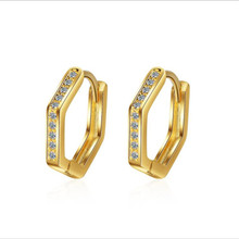 TJP Latest Zircon CZ Gold Female Hoop Earrings For Women Jewelry Fashion   Silver Plated Earrings Girl Party Accessories Hot 2024 - buy cheap