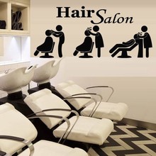 New Fashion Hair Salon Beauty Barber Shop Inscription Haircut Visage Mural Art  Vinyl Wall Sticker Hair Shop Window Decoration 2024 - buy cheap