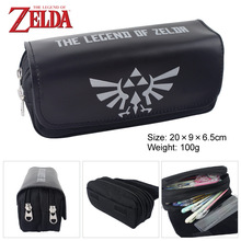 IVYYE 1PCS Black Zelda Link Anime Cosmetics Bags PU Zipper School Pencil Case Storage Pen Bag Large Pouch Stationery New 2024 - buy cheap