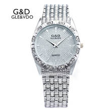 Женские часы G & D GLE & VDO, модные повседневные кварцевые часы с браслетом из нержавеющей стали, 2017 2024 - купить недорого