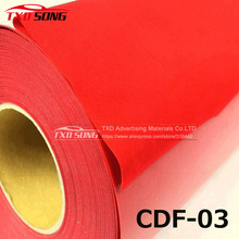 Venda quente material CDF-03 rebanho Rebanho Vinil para a Transferência De filme de transferência de calor com o tamanho: 50X100 CM por lote cor Vermelha 2024 - compre barato