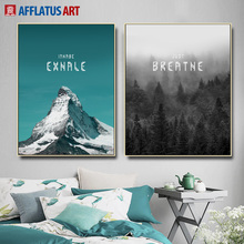 Blue Sky Snow Mountain Forest Landscape Wall Art Canvas Painting Nordic Posters And Prints Wall Pictures For Living Room Decor 2024 - buy cheap