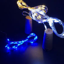 Lámpara LED con forma de corcho para decoración del hogar, luz de tope de botella de vidrio, vino, cadena de luces para Bar, Navidad, boda, 8 colores, 2M, 20LED, 10 Uds. 2024 - compra barato