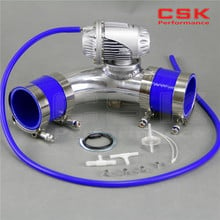 SQV Blow Off Valve BOV IV 4+2'' 50mm 90 degree Flange Pipe +silicone Hose kit BLUE 2024 - buy cheap