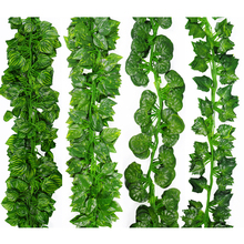 2m Long Simulation Plants Green Ivy Leaf Fake Grape Vine Artificial Flower String Foliage Leaves Home Wedding Garden Decoration 2024 - buy cheap