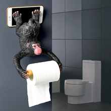 Caja de pañuelos con forma de mono para baño, Portarrollos de papel de pañuelos de papel higiénico montado en la pared, duradera 2024 - compra barato