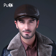 HL042 Men's Genuine Real Leather Baseball Caps Hats Brand New Cow Skin Beret Newsboy Hat Cap Black Brown Coffee 2024 - buy cheap