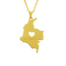 Drop Shipping Colombia Map Pendant Necklace Women Jewelry Colombians Choker Necklace Colombia Jewelery Gift Gold Color 2024 - buy cheap