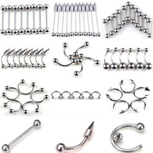 PINKSEE 30Pcs/Lot Tongue Eyebrow Lip Belly Navel Ring Body Piercing Jewelry Wholesale Items 2024 - buy cheap
