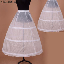 Vestido borboleta com 3 andares cintura elástica, petticoat de noiva branco barato, frete grátis 2024 - compre barato